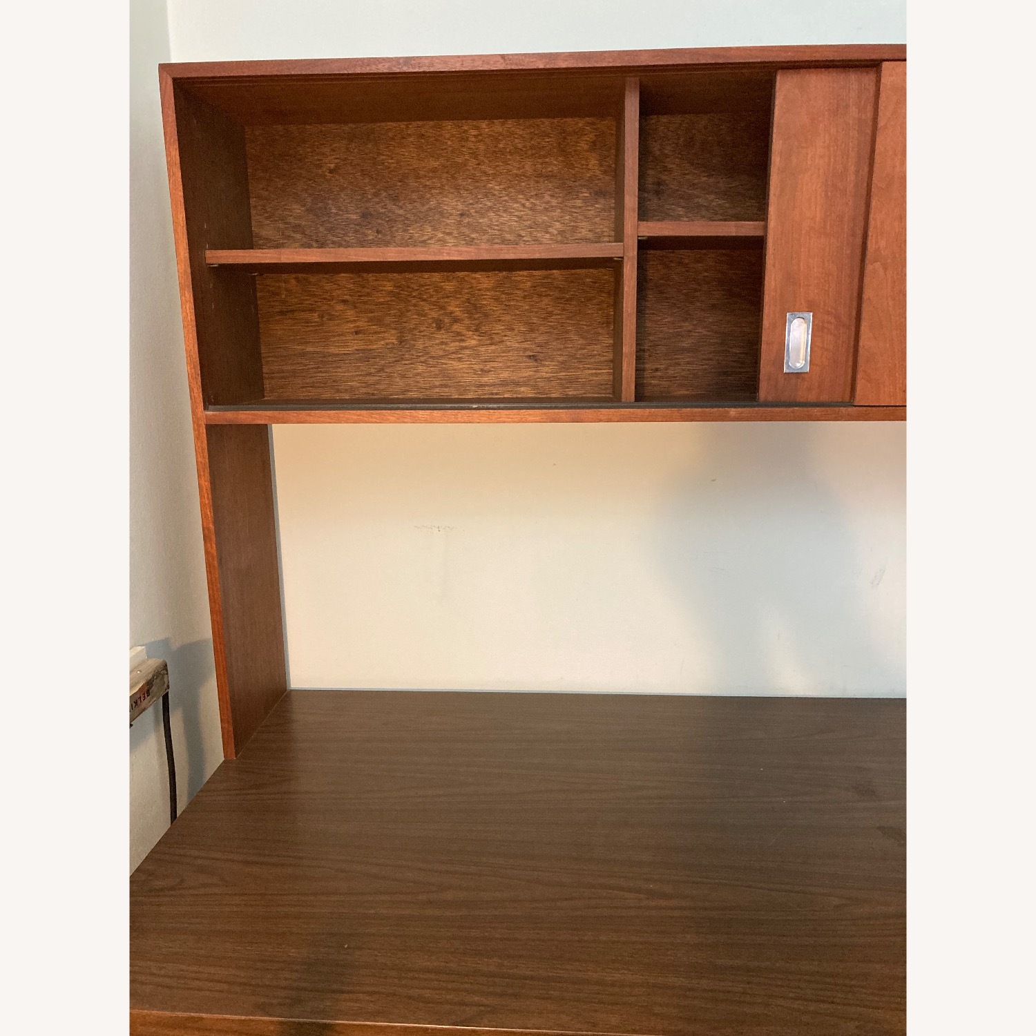 Black Metal Office Desk and/or Cherrywood Hutch - image-3