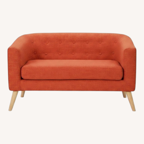 Used Christopher Knight Home Orange Fabric Loveseat for sale on AptDeco