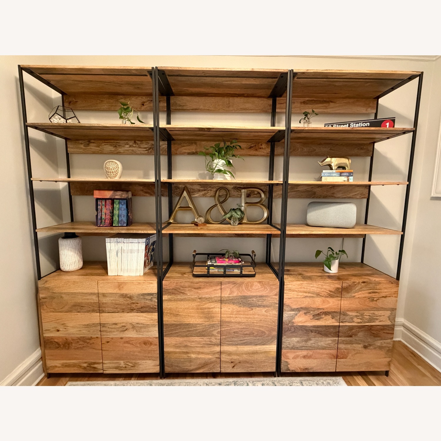 West Elm Industrial Natural Wood Bookcase - image-2