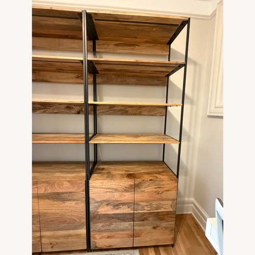 Used West Elm Industrial Natural Wood Bookcase for sale on AptDeco