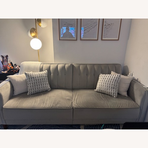 Used 81.5" Velvet Square Arm Convertible Sofa for sale on AptDeco