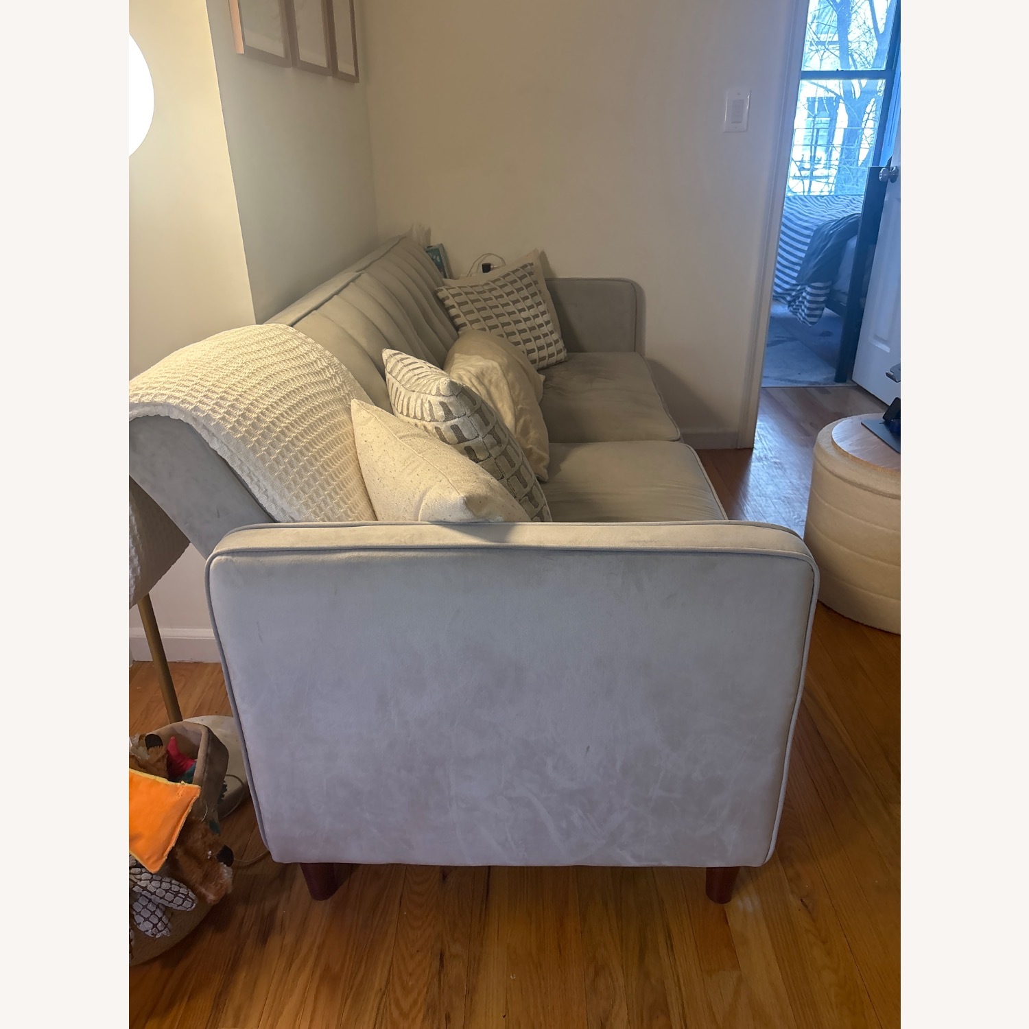 81.5" Velvet Square Arm Convertible Sofa - image-4