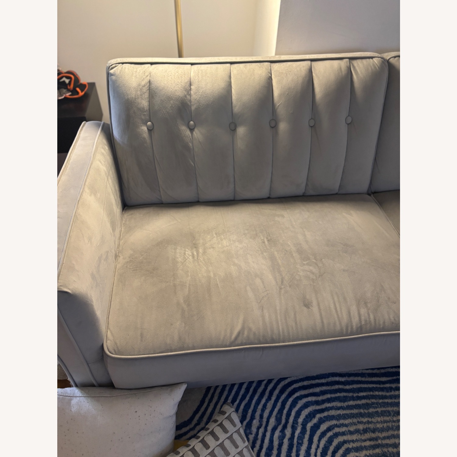 81.5" Velvet Square Arm Convertible Sofa - image-2