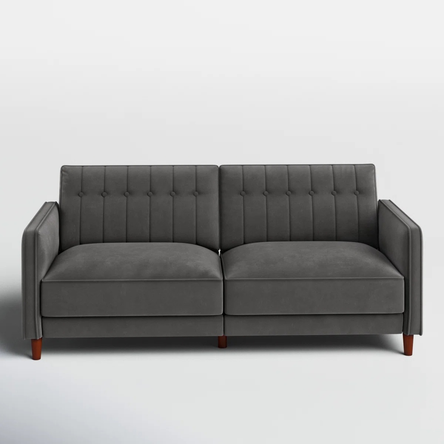 81.5" Velvet Square Arm Convertible Sofa - image-5