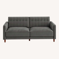 81.5" Velvet Square Arm Convertible Sofa