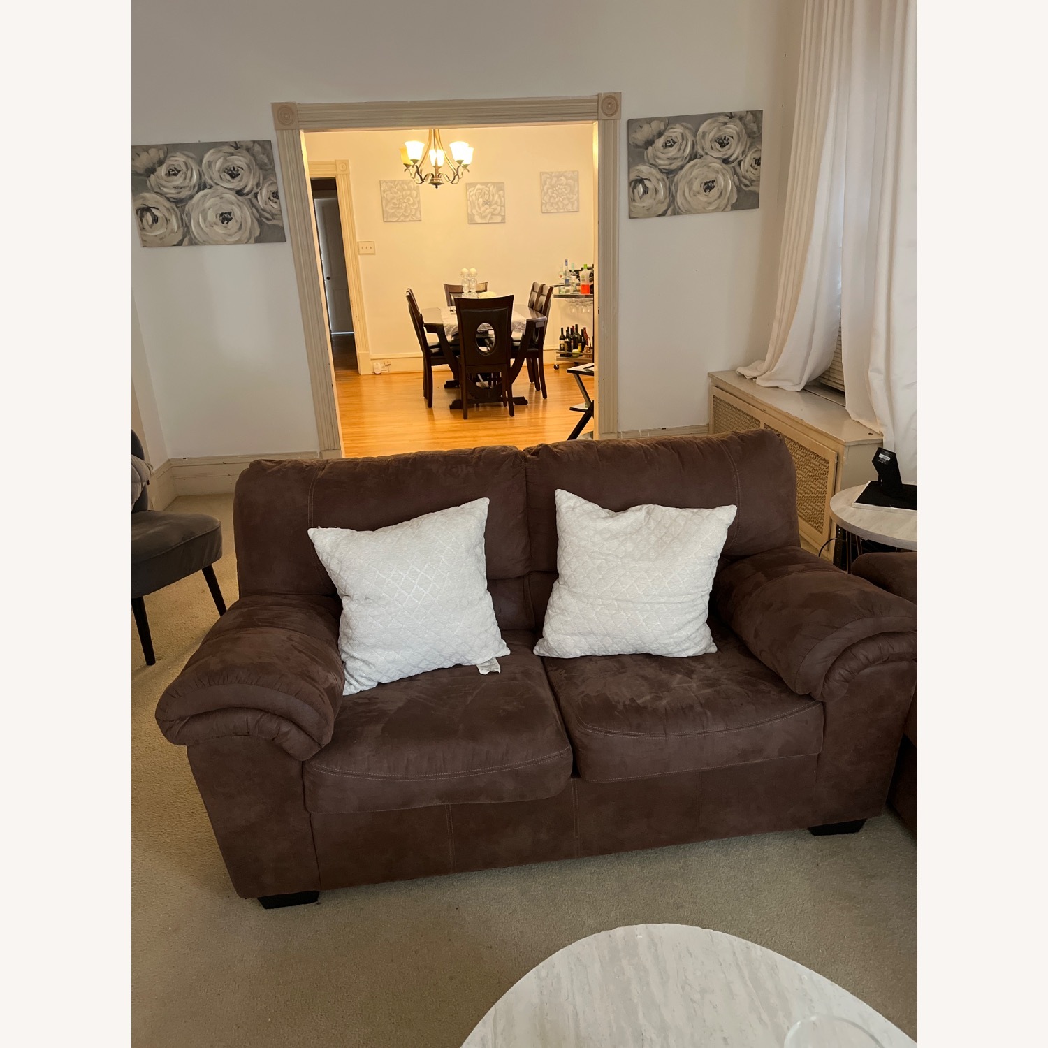 Dark Brown 2 Seater Sofa - image-1