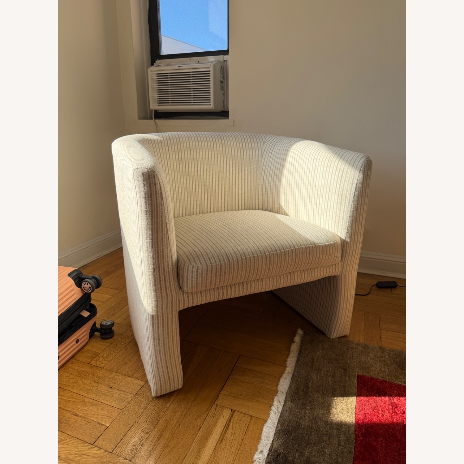 Target Vernon White Striped Armchair - image-1