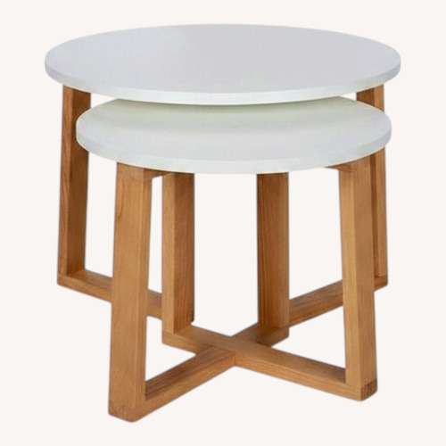 Used White Nesting Tables Set for sale on AptDeco