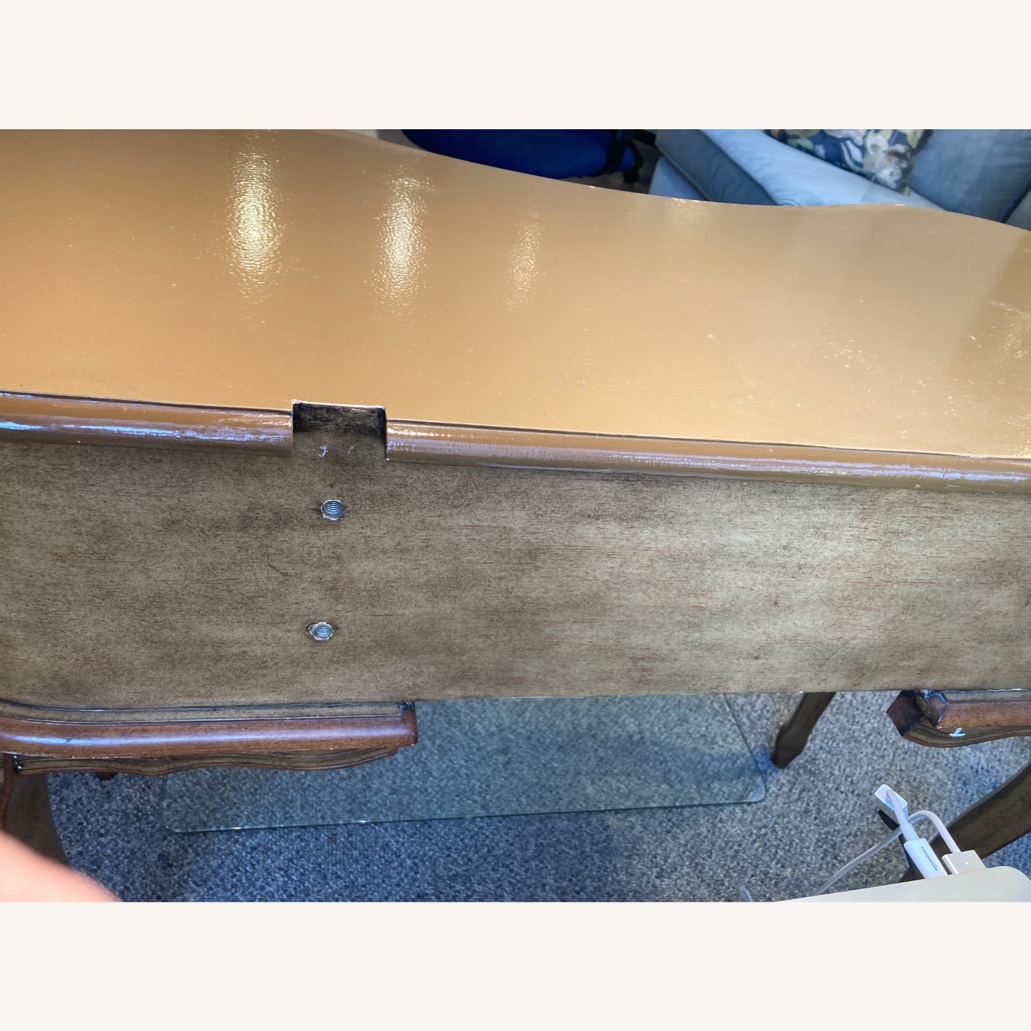 Vintage Stenciled Vanity Table/Desk - image-6