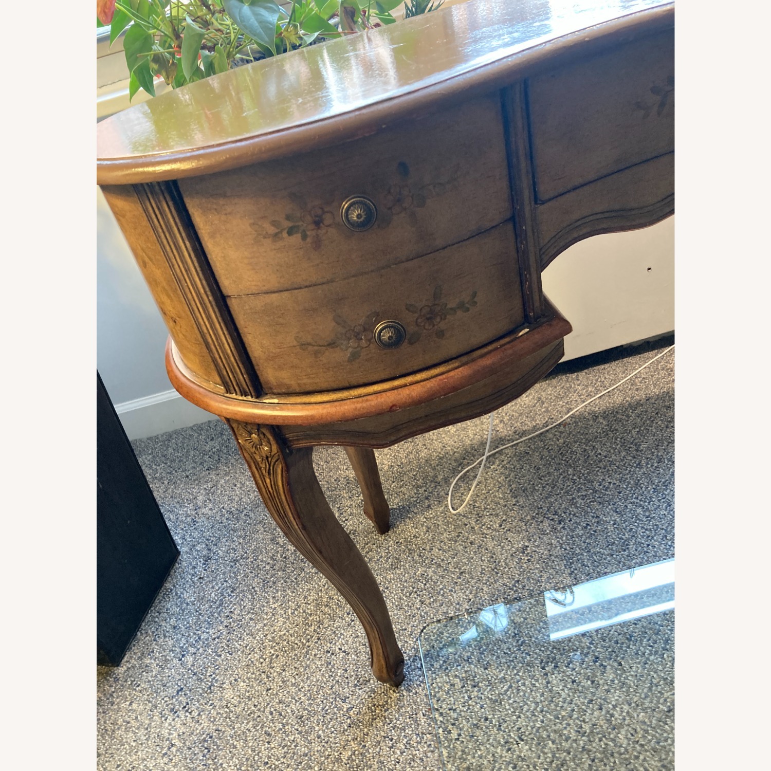 Vintage Stenciled Vanity Table/Desk - image-2