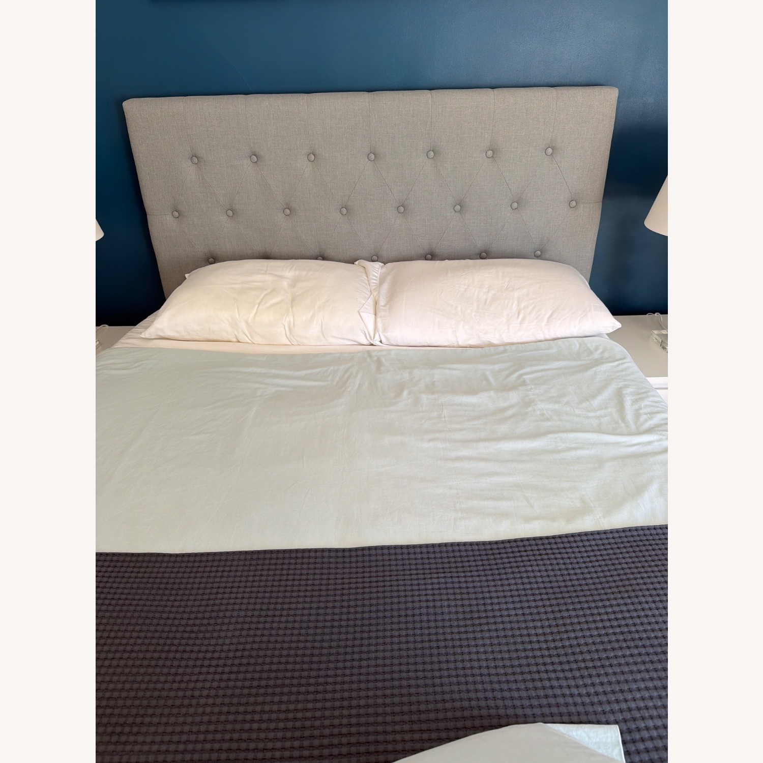 Light Gray Fabric Headboard - image-2