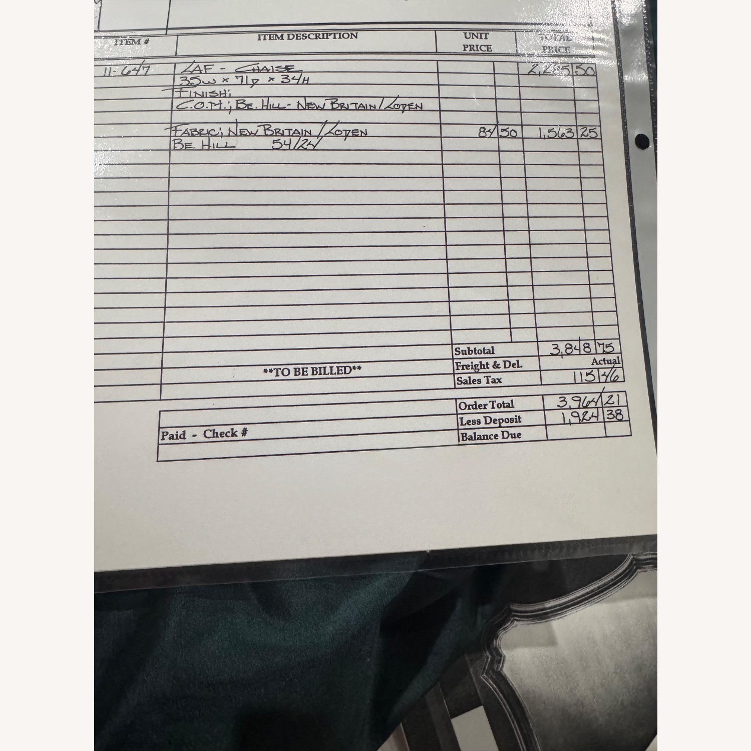 Century LAF Chaise in Green & Gold Color - image-9