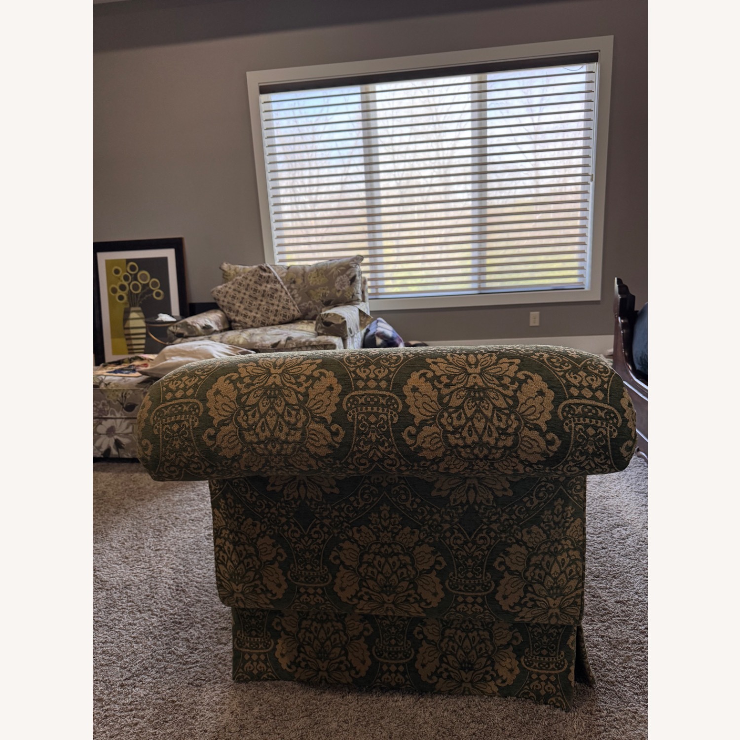 Century LAF Chaise in Green & Gold Color - image-6