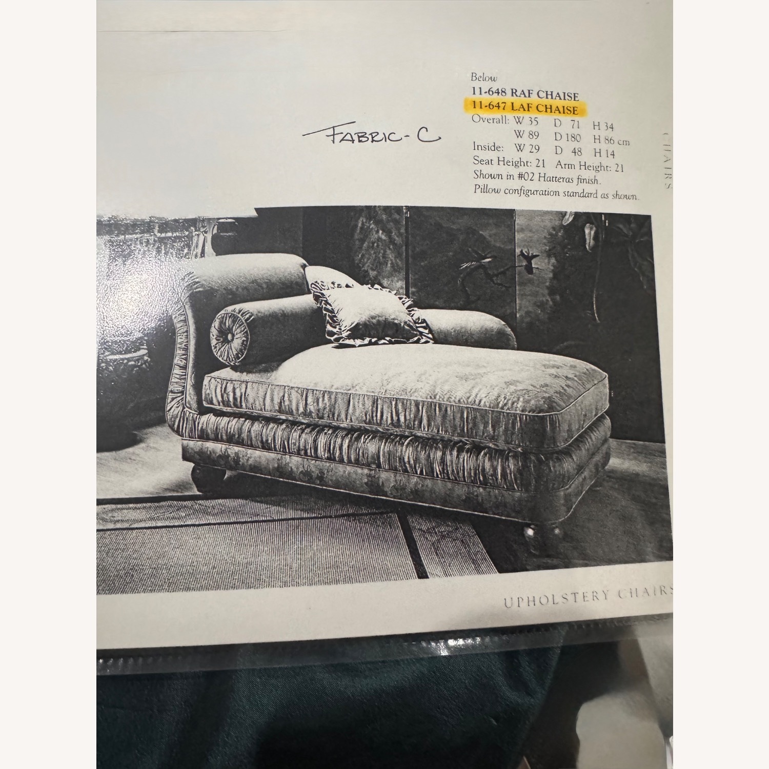 Century LAF Chaise in Green & Gold Color - image-8