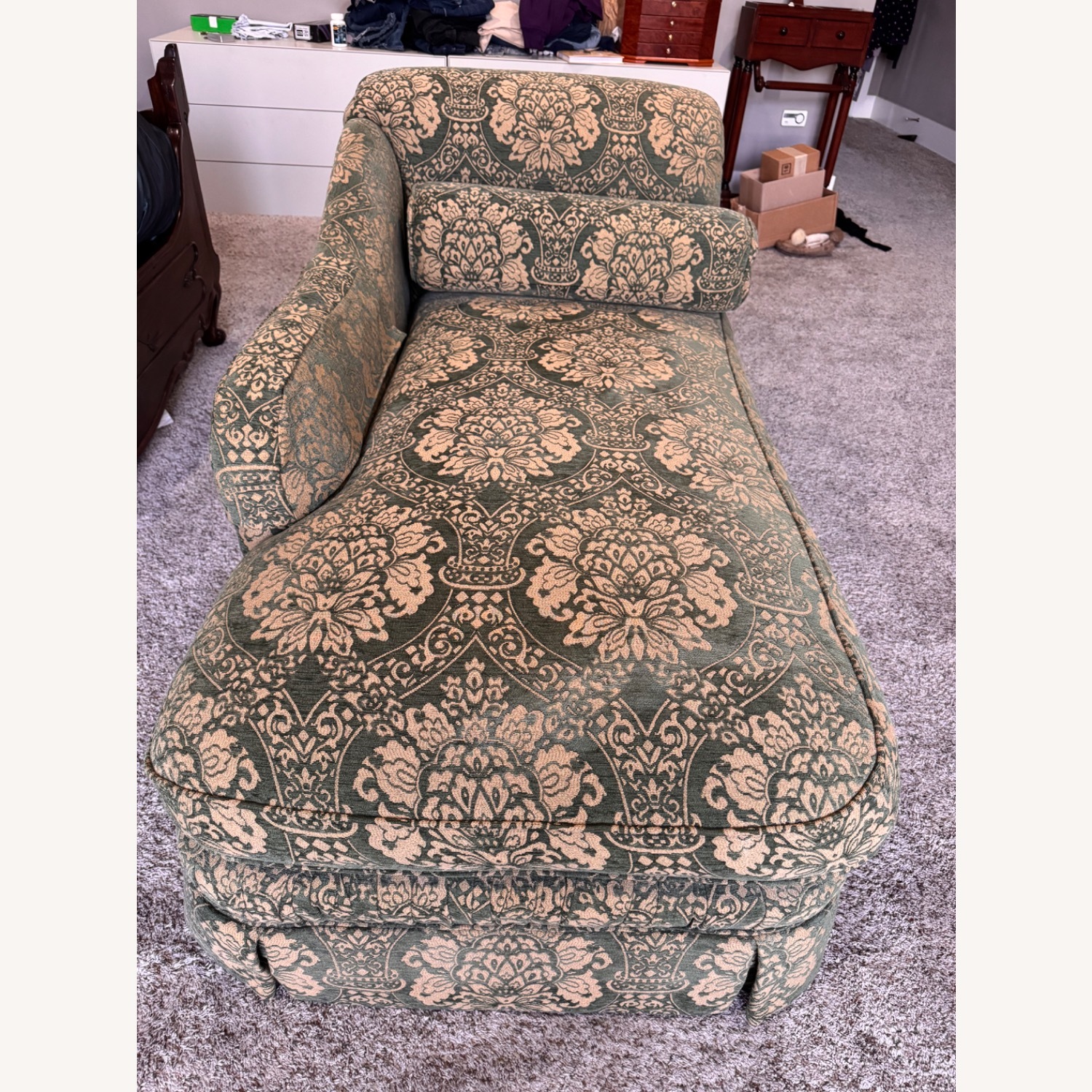 Century LAF Chaise in Green & Gold Color - image-2