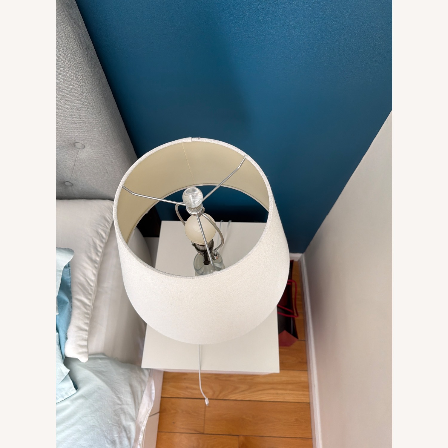 Macy's White Glass Table Lamps - image-2