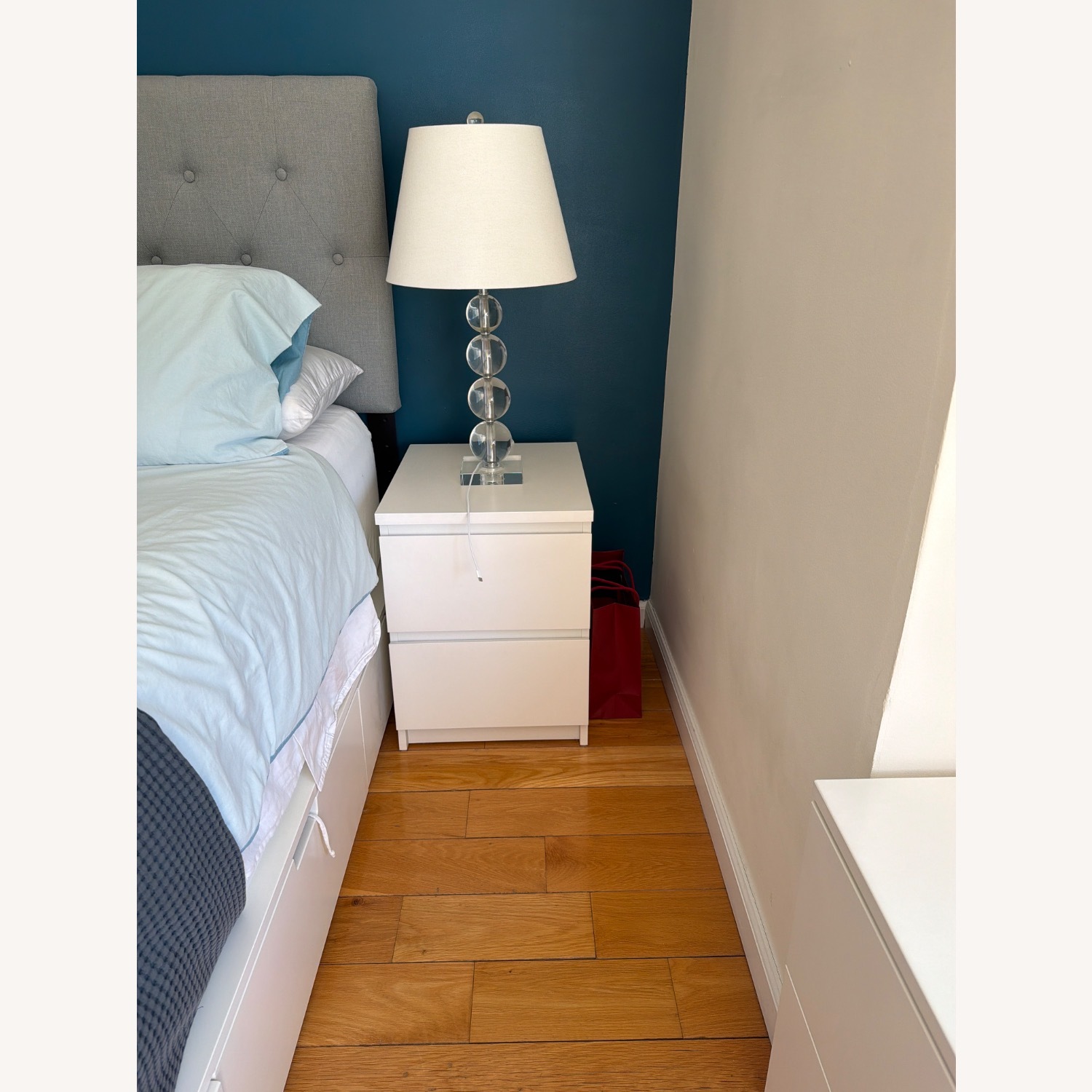 Macy's White Glass Table Lamps - image-3