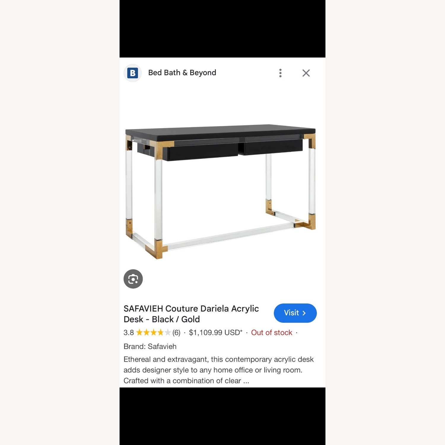 SAFAVIEH Couture Dariela Acrylic Desk - image-2