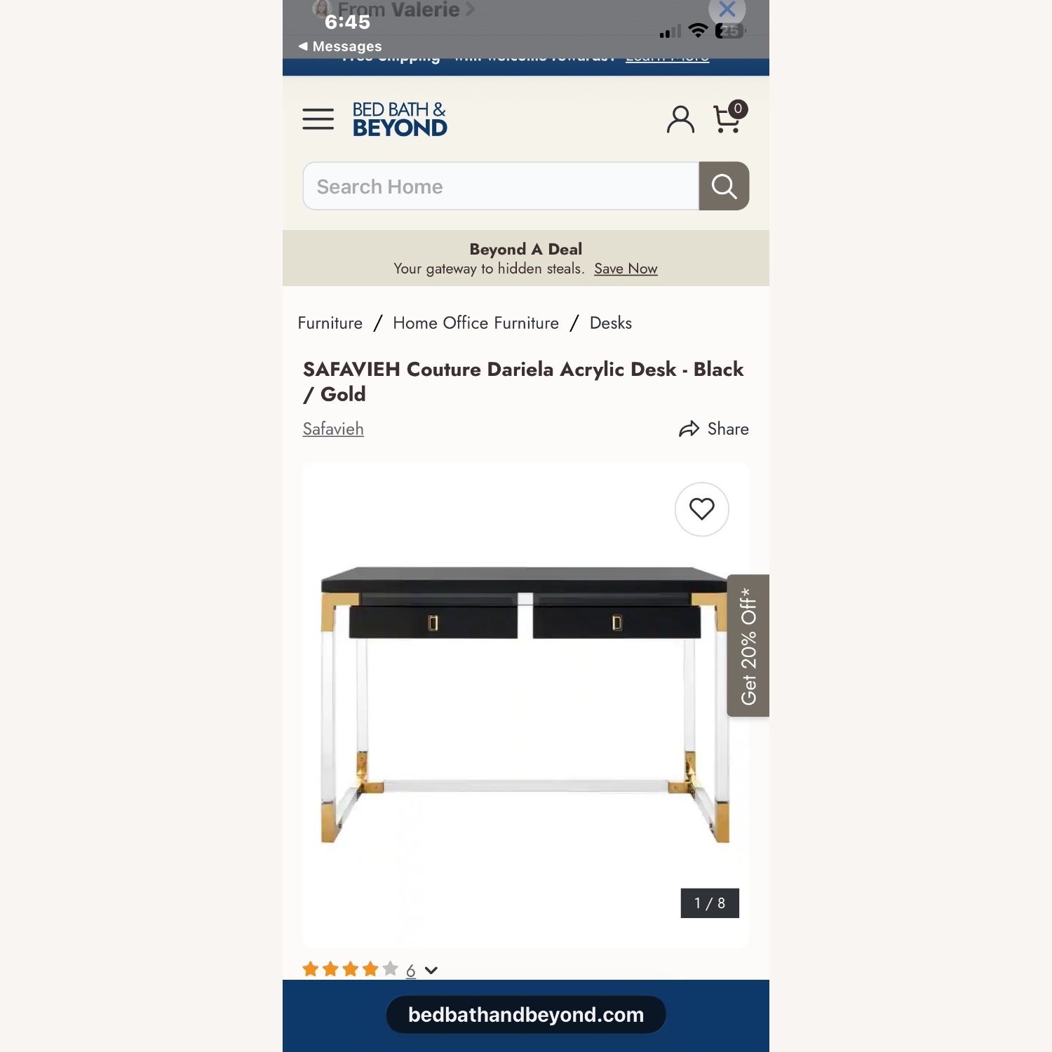 SAFAVIEH Couture Dariela Acrylic Desk - image-3