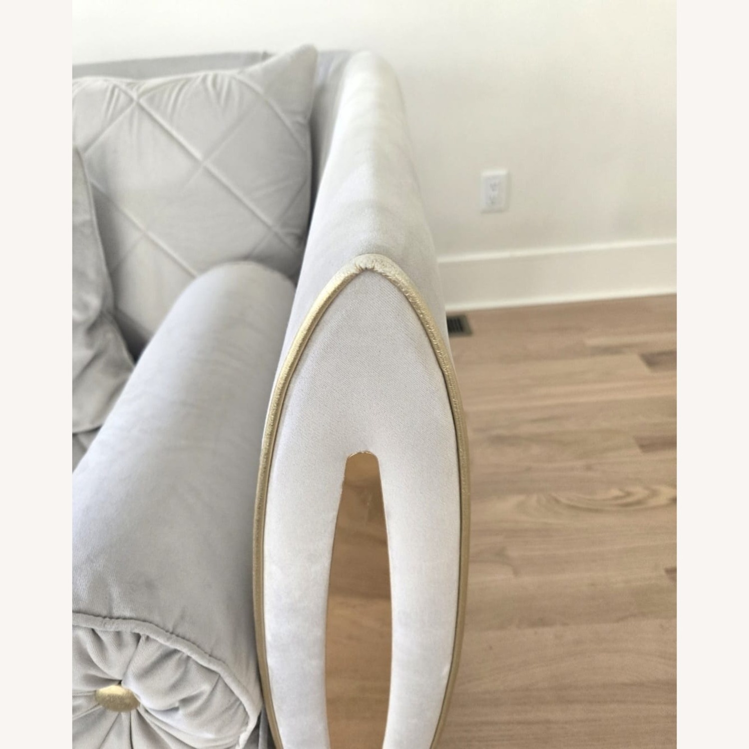 Adora Sipario Light Gray Fabric Armchair - image-2