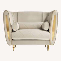 Adora Sipario Light Gray Fabric Armchair