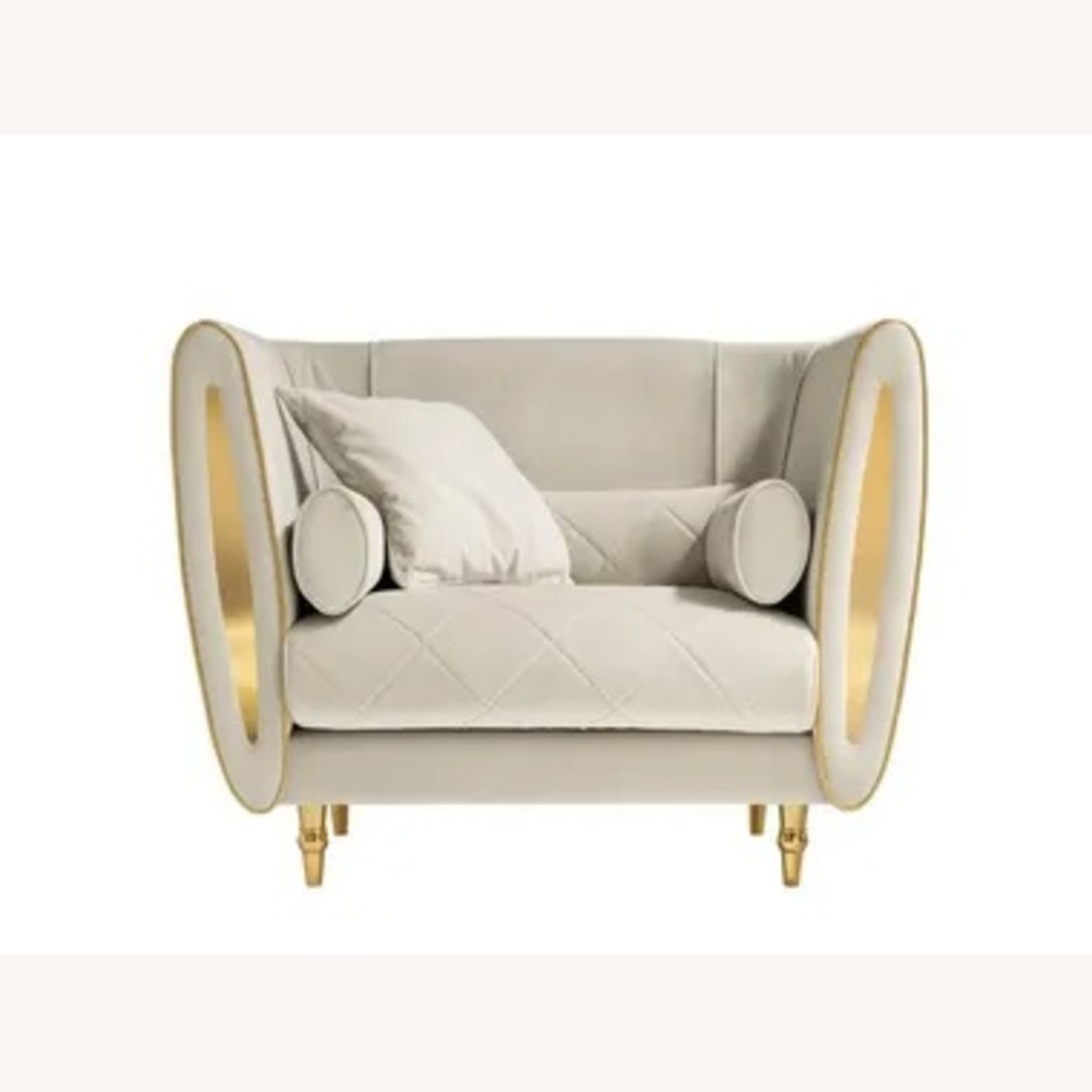 Adora Sipario Light Gray Fabric Armchair - image-5