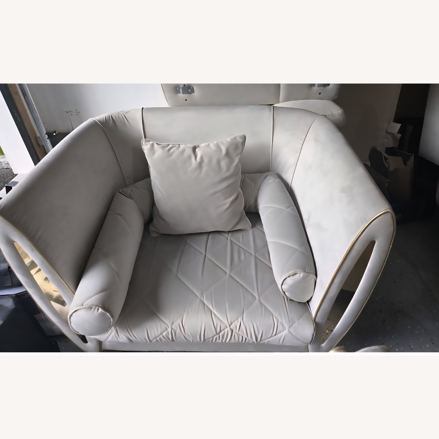 Adora Sipario Light Gray Fabric Armchair - image-3