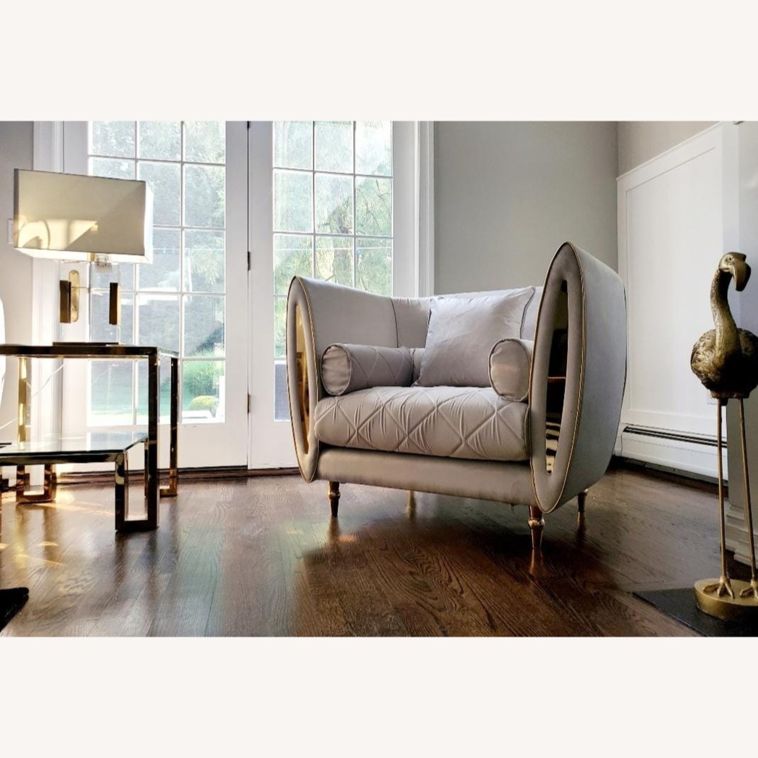 Adora Sipario Light Gray Fabric Armchair - image-4