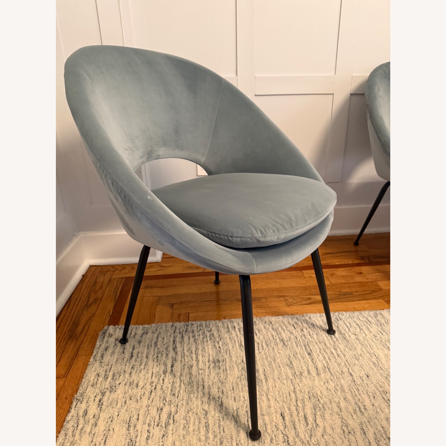 West Elm Orb Blue Fabric Dining Chairs - image-2