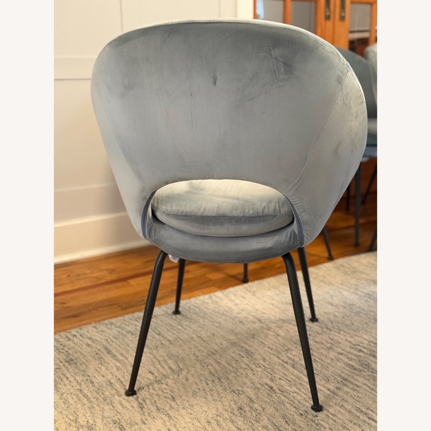 West Elm Orb Blue Fabric Dining Chairs - image-3
