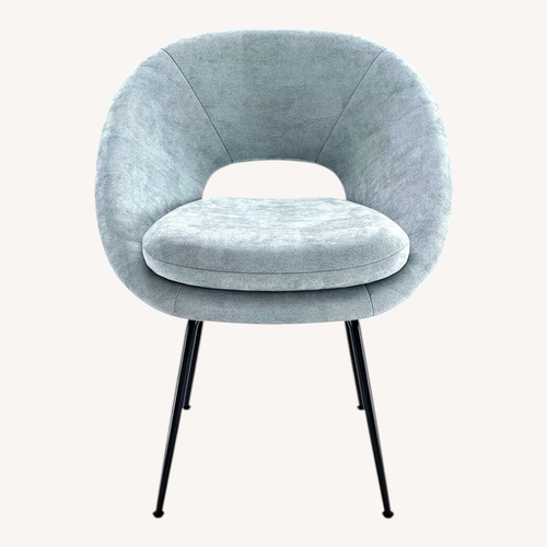 Used West Elm Orb Blue Fabric Dining Chairs for sale on AptDeco