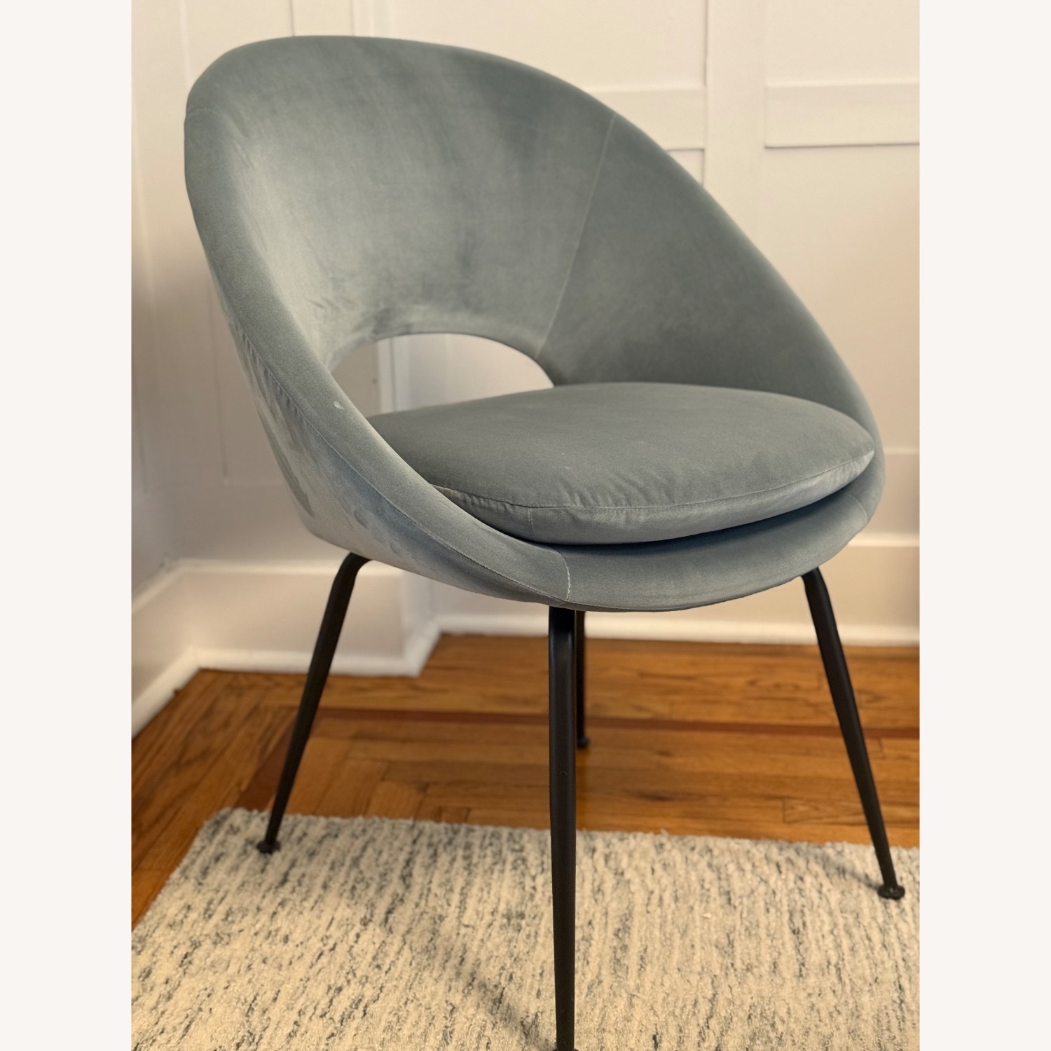 West Elm Orb Blue Fabric Dining Chairs - image-1