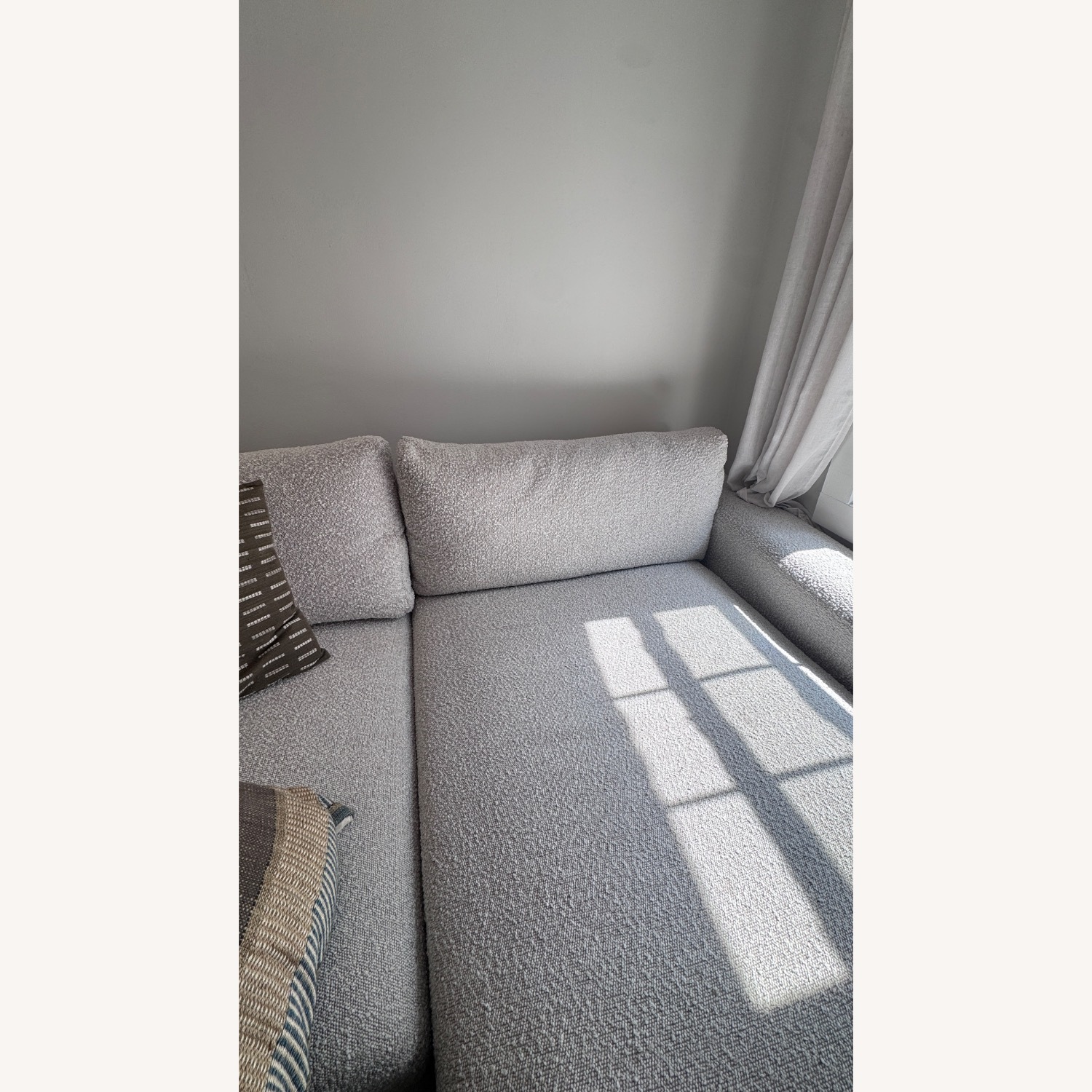 Joybird White Boucle Sectional, Right Chaise - image-2