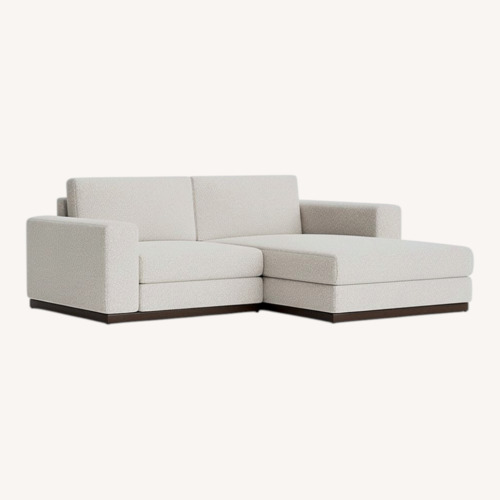 Used Joybird White Boucle Sectional, Right Chaise for sale on AptDeco