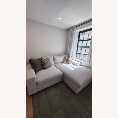 Used Joybird White Boucle Sectional, Right Chaise for sale on AptDeco