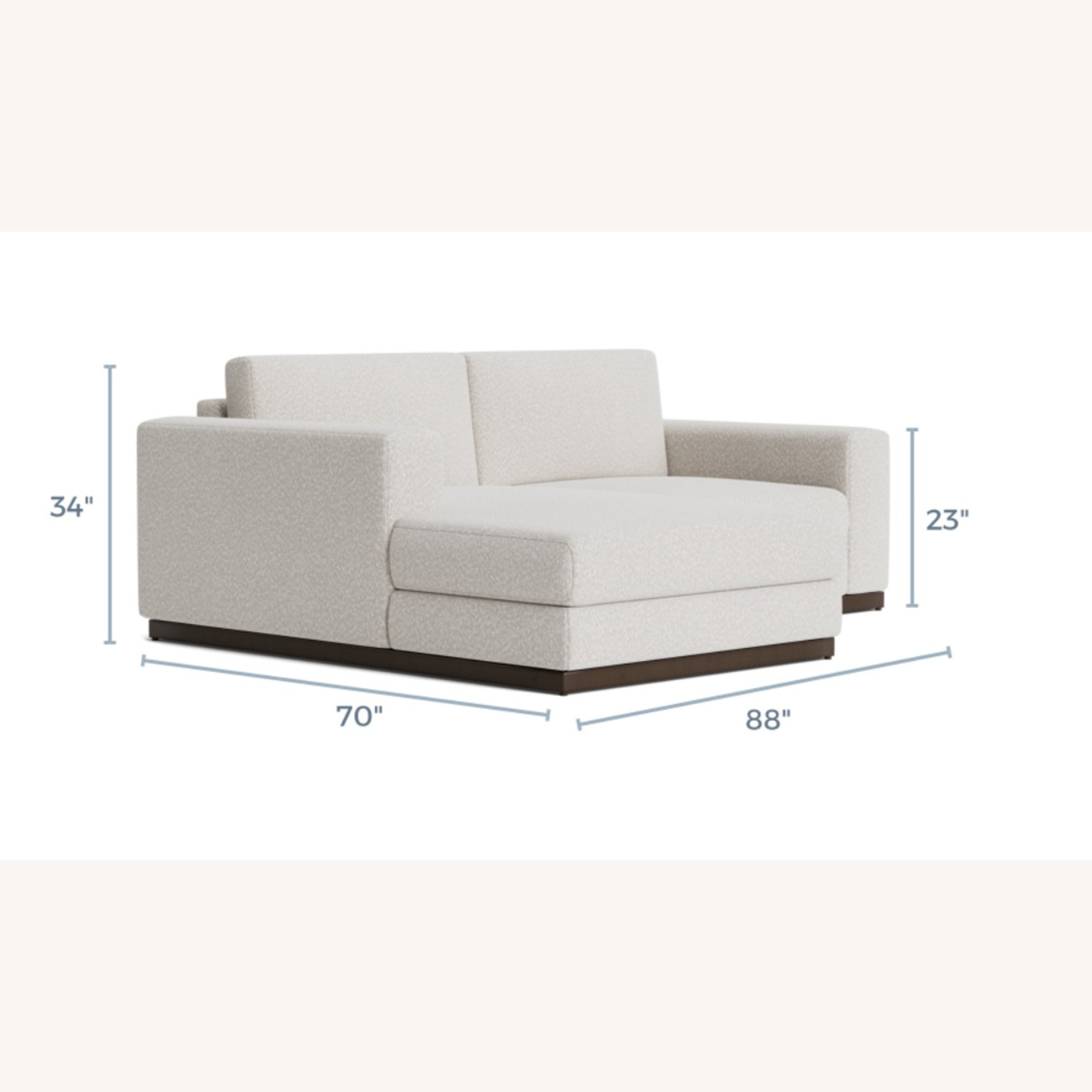 Joybird White Boucle Sectional, Right Chaise - image-6