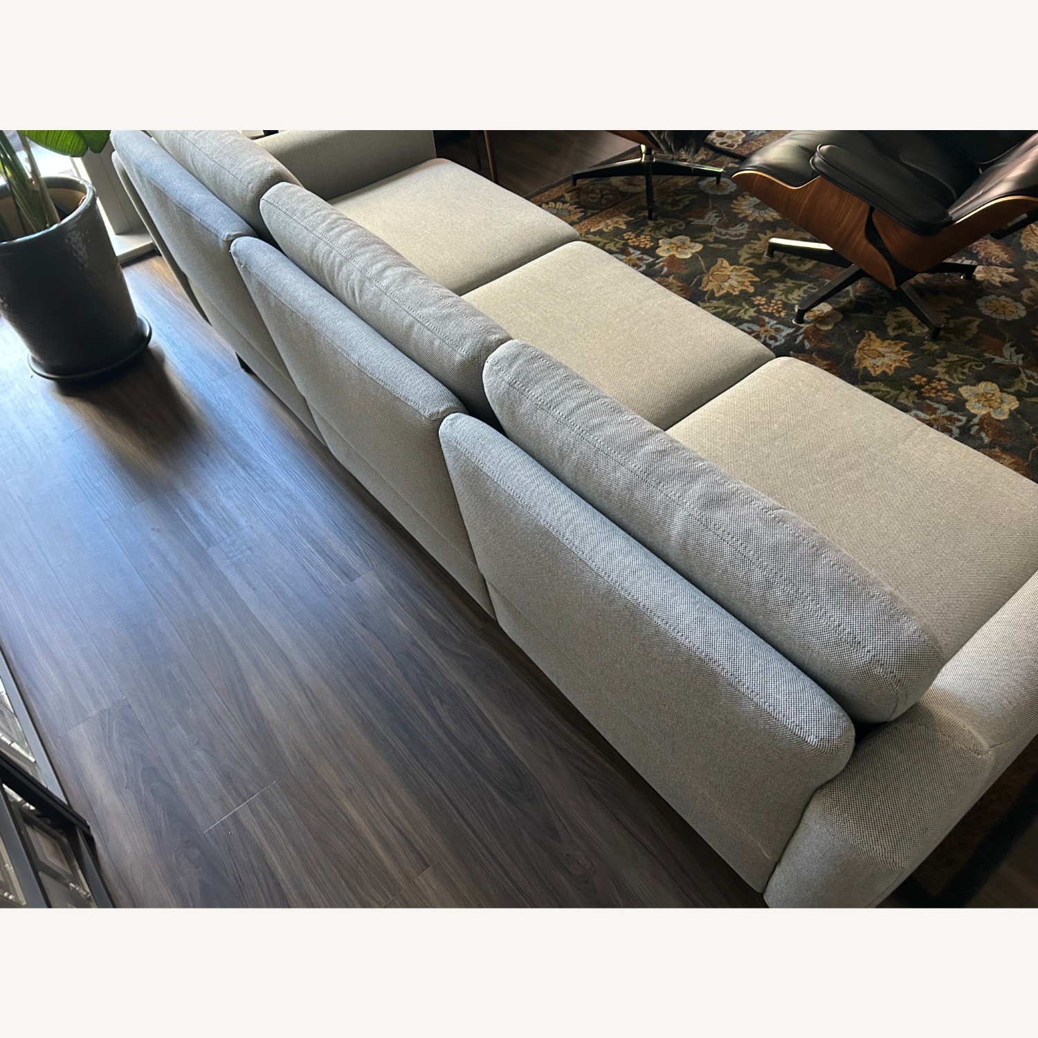 Burrow Nomad Light Gray Fabric 3+ Seater Sofa - image-6