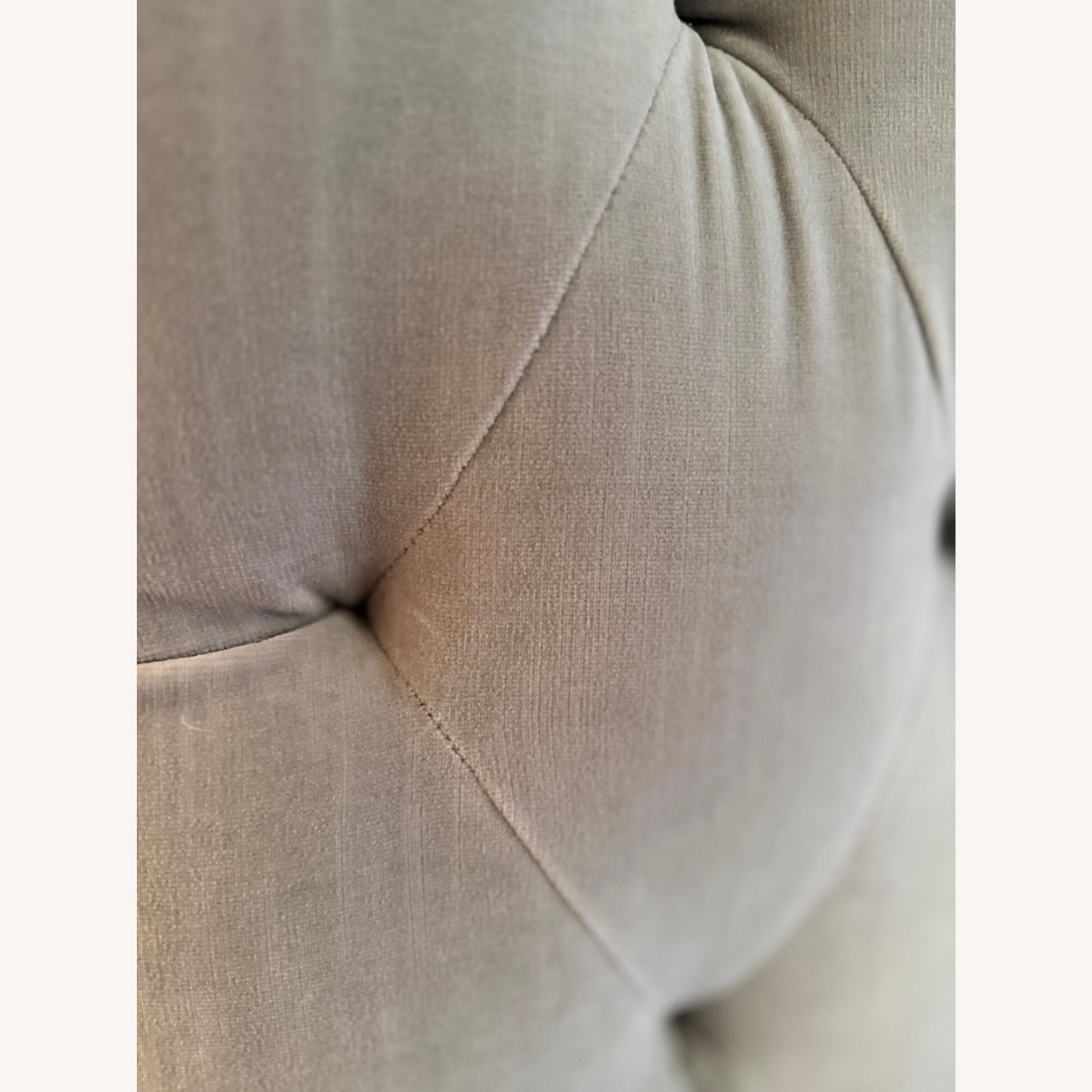 Anthropologie Light Gray Velvet Headboard - image-4