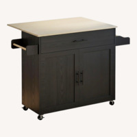 Rolling Wood Kitchen Island Cart 