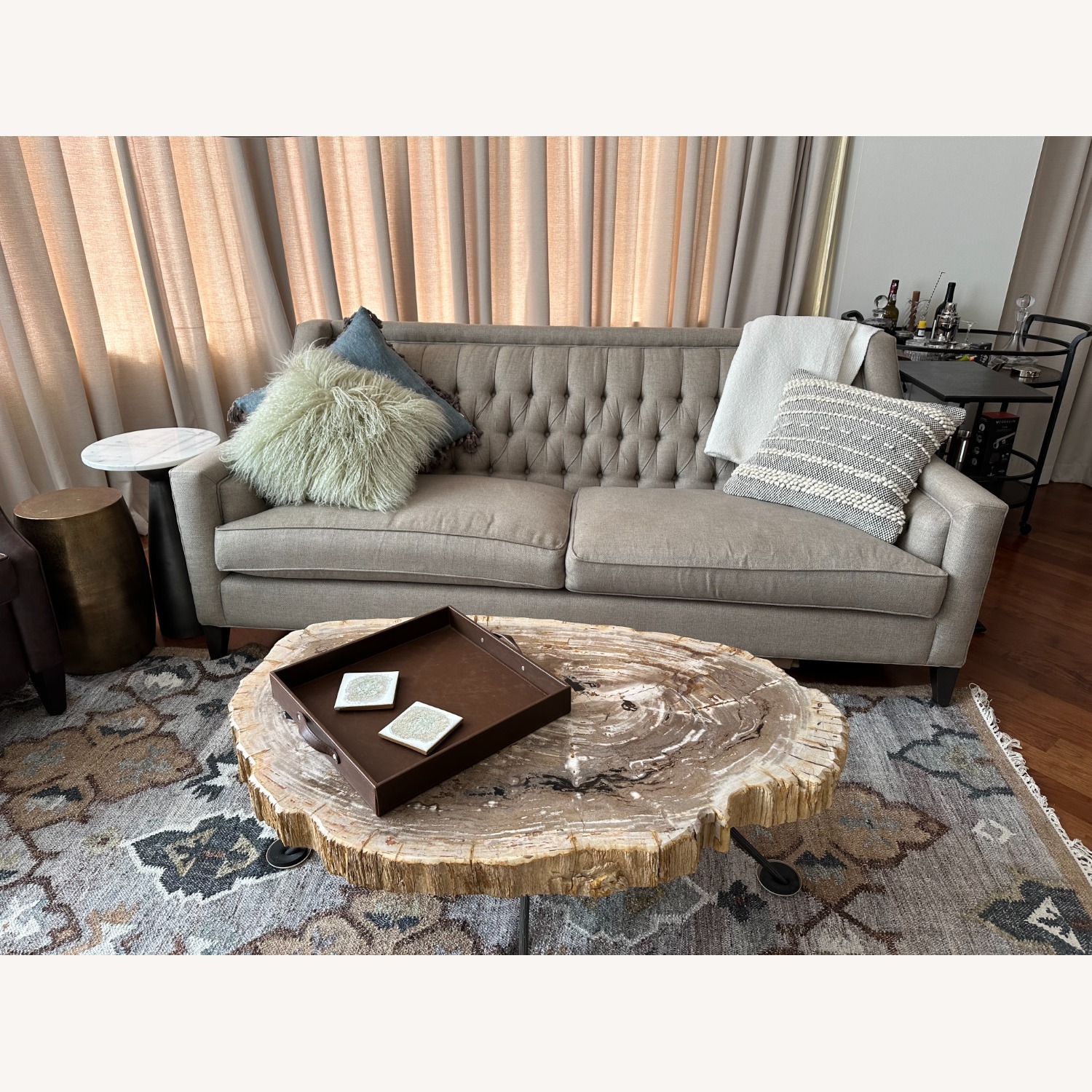 Arhaus Terra Petrified Wood Coffee Table - image-1