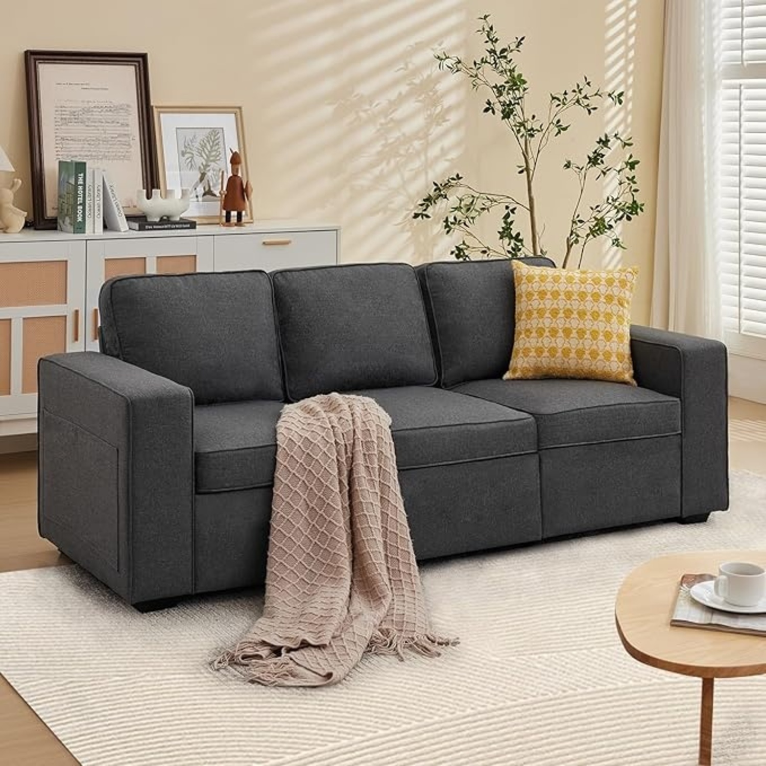 Dark Gray 3 Seat Sofa - image-4