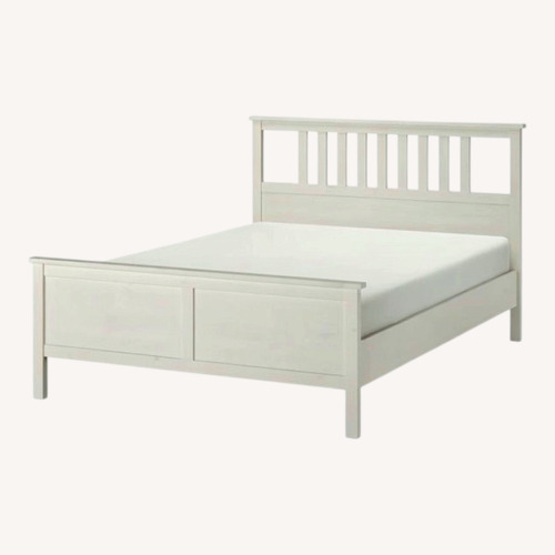 Used IKEA HEMNES White Wood Queen Bed for sale on AptDeco