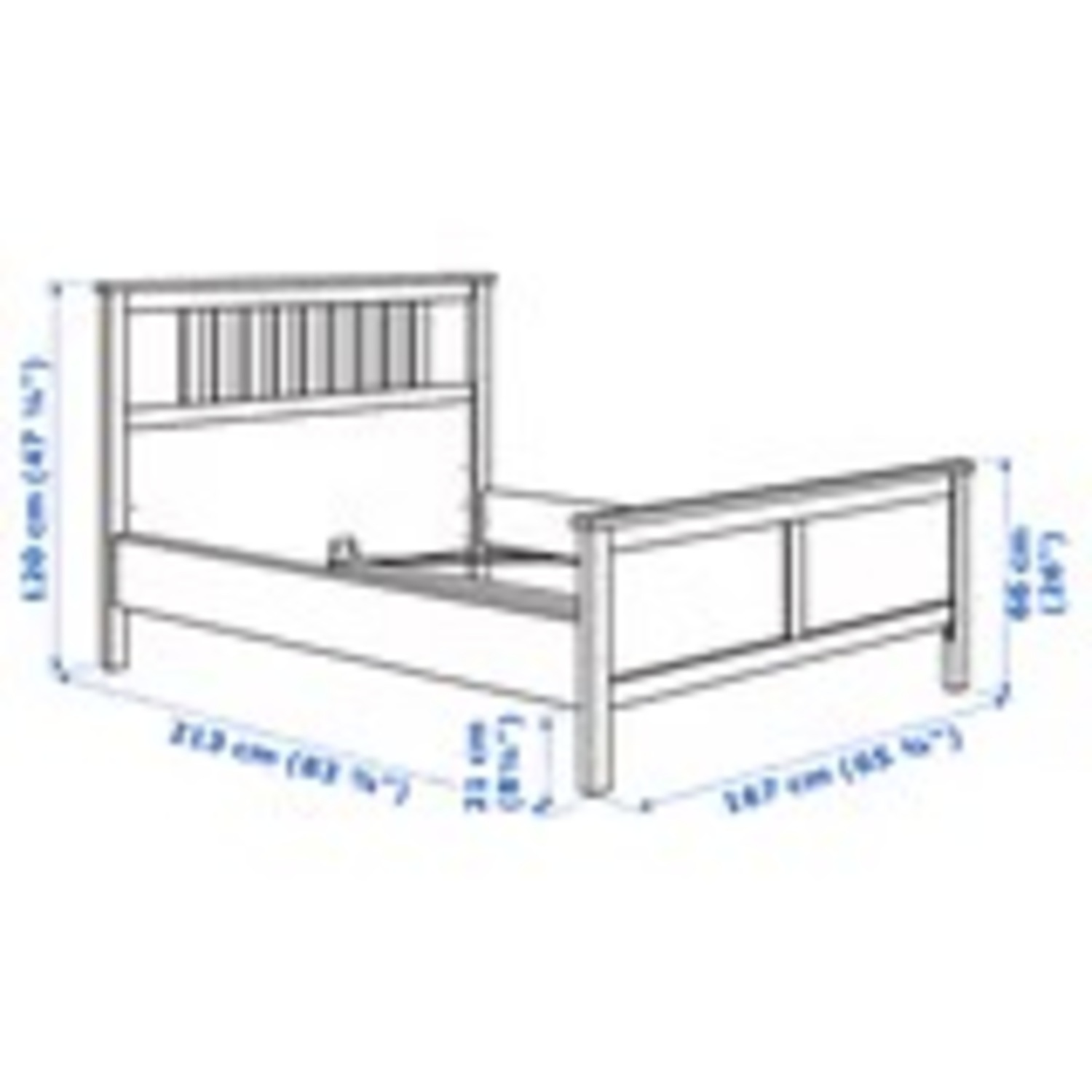 IKEA HEMNES White Wood Queen Bed - image-3