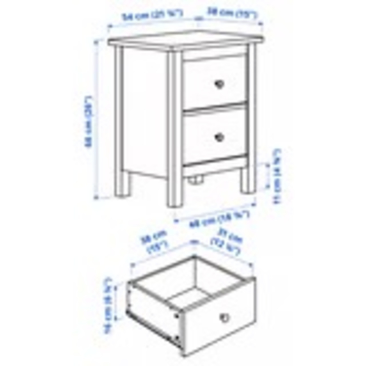 IKEA HEMNES White Wood Nightstands - Set of 2 - image-3