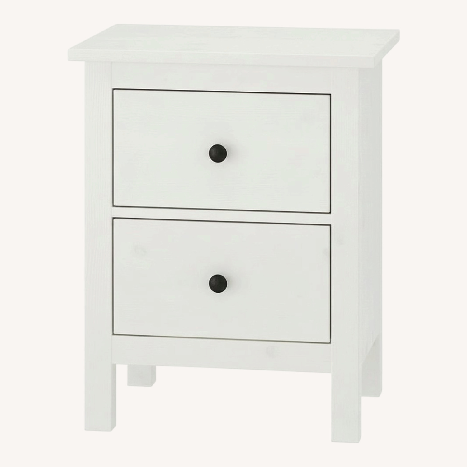 IKEA HEMNES White Wood Nightstands - Set of 2 - image-0