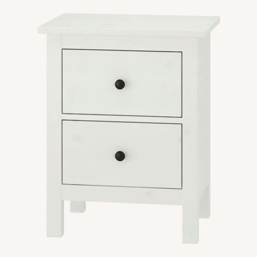 Used IKEA HEMNES White Wood Nightstands - Set of 2 for sale on AptDeco