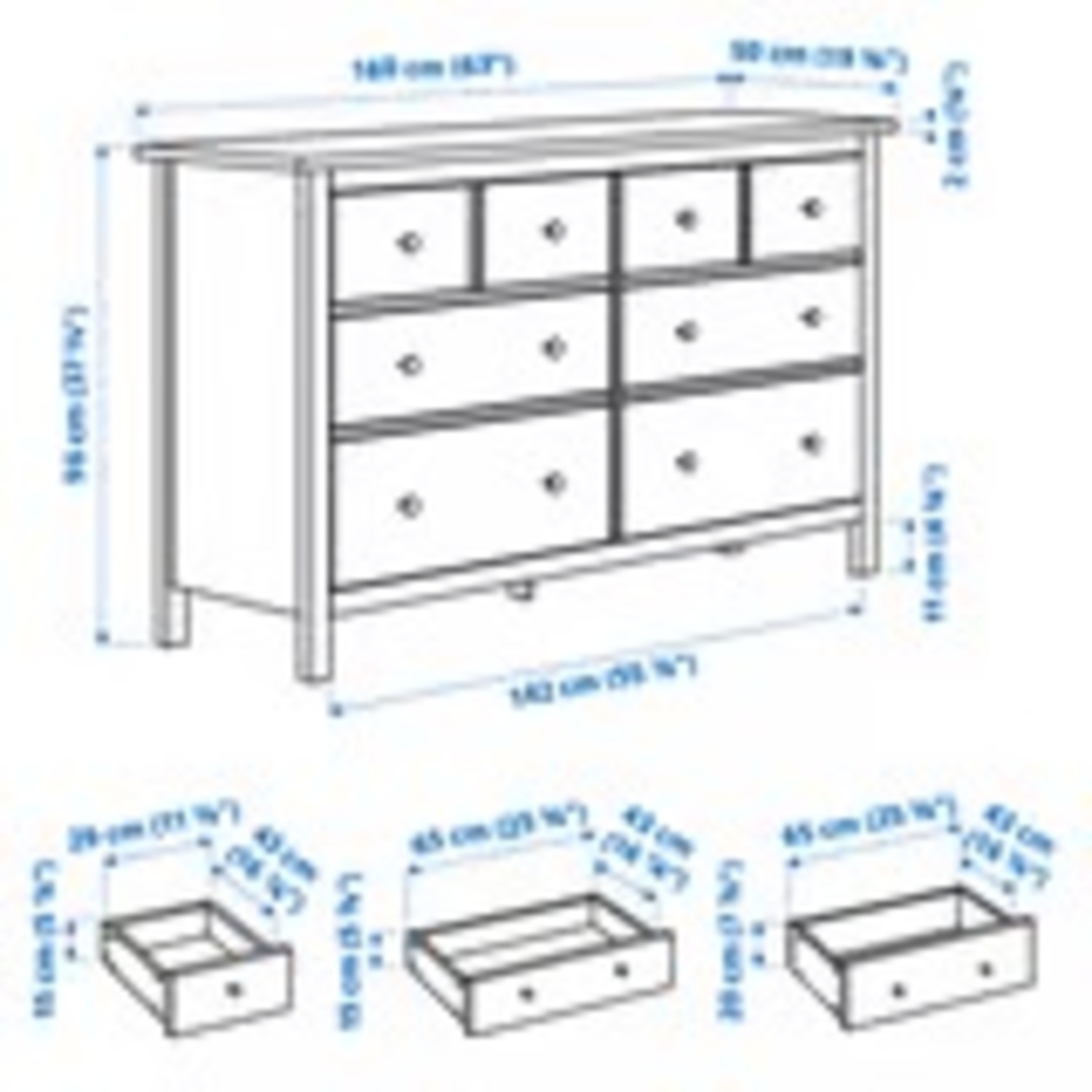 IKEA HEMNES White Wood Chest - image-2