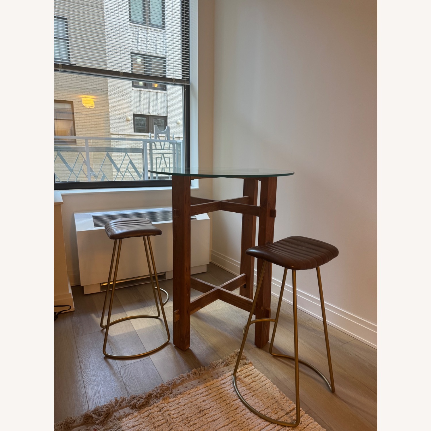 Luke Bar Stools in Leather and Gold - image-4