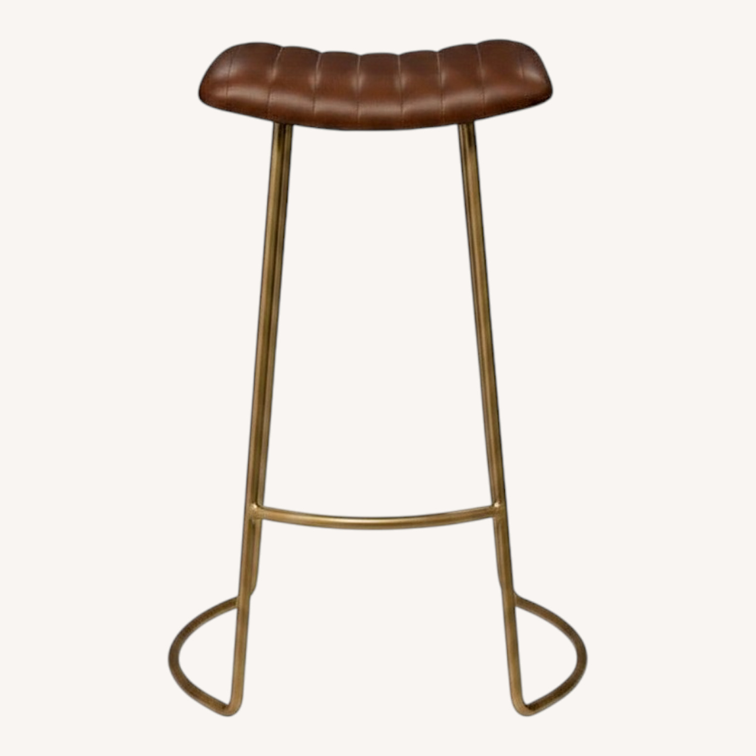 Luke Bar Stools in Leather and Gold - image-0