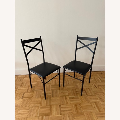 Used Wayfair Dark Brown Leather Dining Chairs for sale on AptDeco